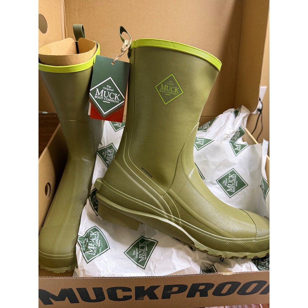 Muck Boot Company Harvester Mid Men Green Waterproof Utility‎ Work Boots  sz 14